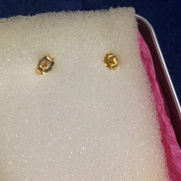 a pair of personalized earrings, gold 14 - Picture 4 of 4
